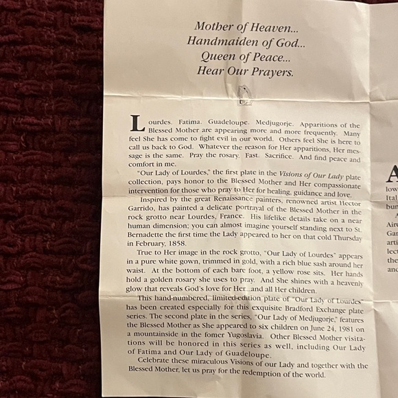 The Bradford Exchange Our Lady of Lourdes  Wall Art with Gold and Brown Frame - Picture 8 of 14